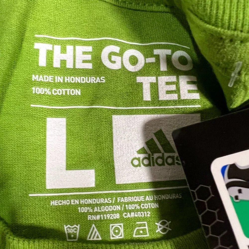 Adidas Mens L Green Graphic Seattle Sounders FC Soccer‎ MLS The Go-To Tee NWT